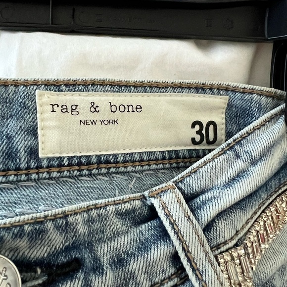 Rag & Bone Andi Embellished Ankle-Length Wide Leg Jeans - Picture 6 of 10